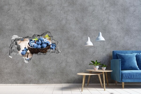 Wandtattoos Mauerdurchbruch Beeren in einer Holzschale