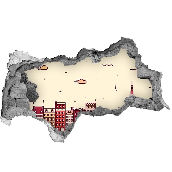 Wandbilder 3D Mauerdurchbruch Die Stadt hinter der Mauer