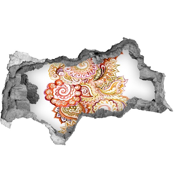 Wandtattoos Mauerdurchbruch Farbenfrohe Muster auf Betongrund