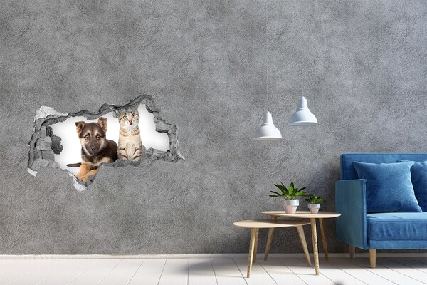 Wandbilder 3D Mauerdurchbruch Freunde aus dem Hinterhof