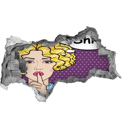 Wandbilder 3D Mauerdurchbruch Eine Frau mit einem geheimnisvollen Lächeln