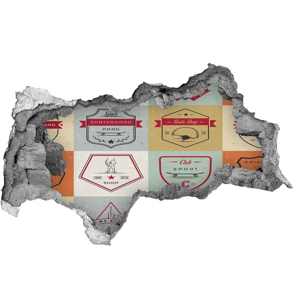 Mauerdurchbruch Aufkleber Skatepark in der Stadt