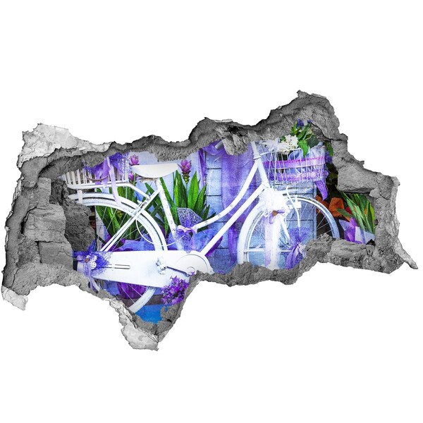 Wandtattoos Mauerdurchbruch Ein Fahrrad in einem Garten voller Blumen