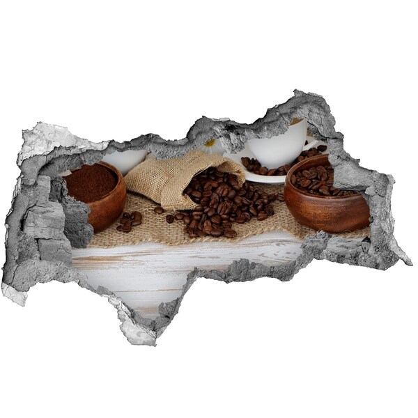 3D Wandtattoos Mauerdurchbruch Kaffee in natürlicher Umgebung