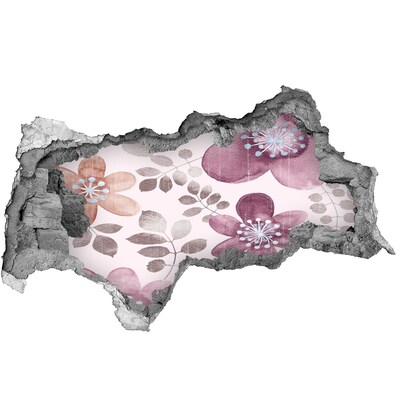 Wandtattoos Mauerdurchbruch Blumenmotiv auf rosa Hintergrund