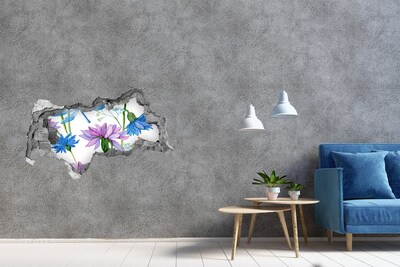 Mauerdurchbruch Aufkleber Blumenwandbild „Loch in der Wand“