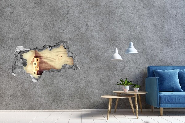 Wandtattoos Mauerdurchbruch Liebe in einer zerbrochenen Mauer