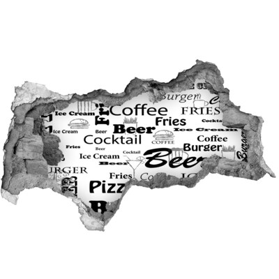 Wandbilder 3D Mauerdurchbruch Kulinarisches Chaos