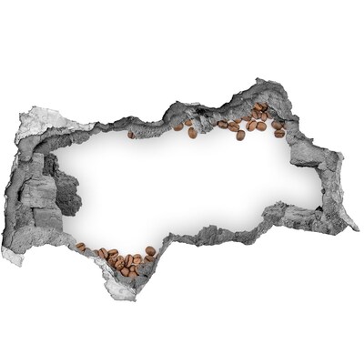 Mauerdurchbruch Aufkleber Zerbrochene Kaffeebohnenwand