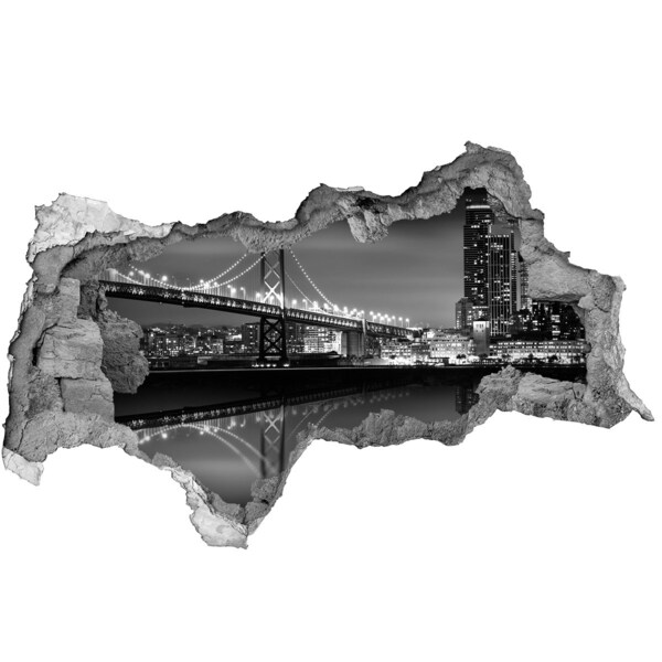 Wandtattoos Mauerdurchbruch Golden Gate Bridge bei Nacht