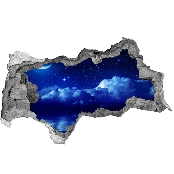 Mauerdurchbruch Aufkleber Nachthimmel über dem Meer