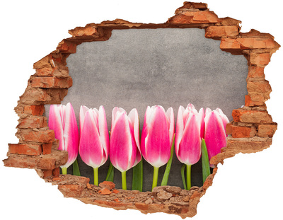 Wandtattoos Loch in der Wand Tulpen aus Beton