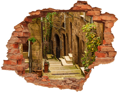 3D Loch Aufkleber Eine charmante Straße in der Stadt