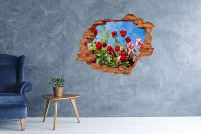 Wandbilder 3D Mauerdurchbruch Blumen in der Sonne