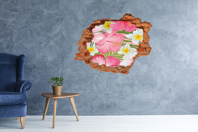 Wandbilder 3D Mauerdurchbruch Ein Blumenparadies hinter der Mauer