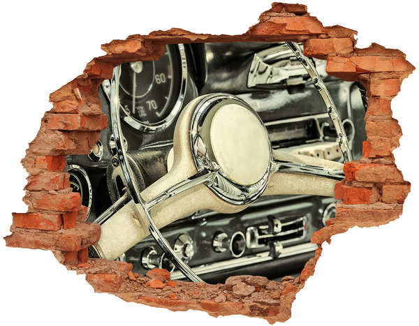 Wandtattoos 3D Optik Loch Das stilvolle Cockpit eines Oldtimers
