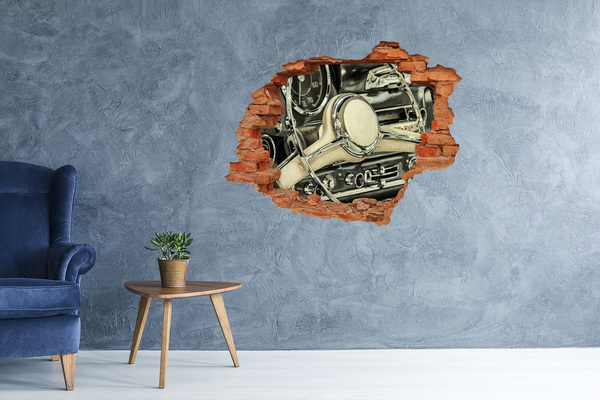 Wandtattoos 3D Optik Loch Das stilvolle Cockpit eines Oldtimers