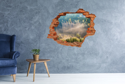 Wandtattoos Loch in der Wand Waldlandschaft hinter der Mauer