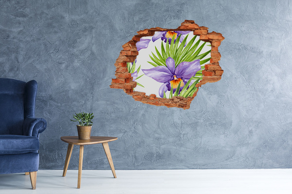 3D Loch Aufkleber Blumenloch in der Wand