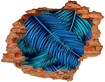 3D Loch Aufkleber Tropische Oase mit Palmen