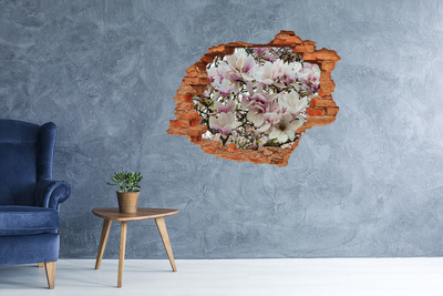 Wandbilder 3D Mauerdurchbruch Magnolien-Blumenparadies