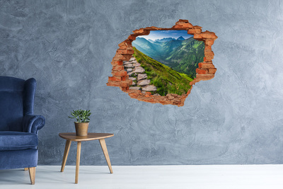 Wandtattoos Loch in der Wand Berglandschaft hinter dem Loch in der Wand