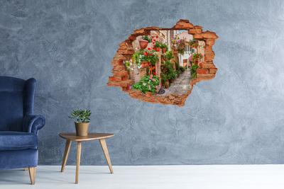Wandbilder 3D Mauerdurchbruch Eine bezaubernde Ecke mit Blumen