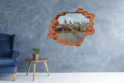 Wandtattoos Loch Blick auf London durch ein Loch in der Wand