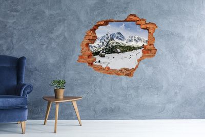 Wandtattoos Loch in der Wand Winterliche Berglandschaft