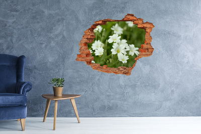 Wandtattoos 3D Optik Loch Blumen in einem Loch in der Wand