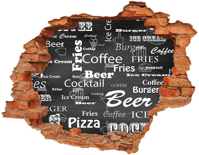 Wandtattoos 3D Optik Loch Kulinarisches Chaos im Loch