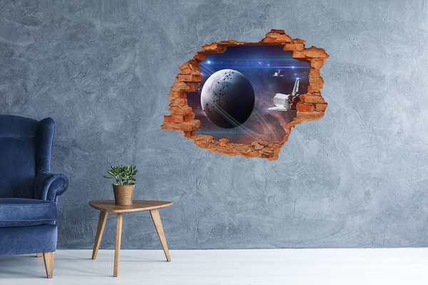 Wandtattoos 3D Optik Loch Weltraumreise durch ein Loch in der Wand