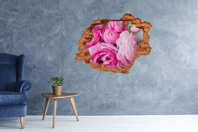 Wandtattoos 3D Optik Loch Blumen in einem Loch in der Wand
