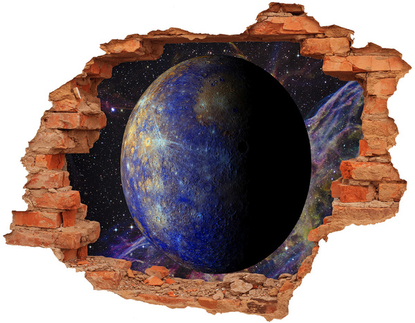 Wandbilder 3D Mauerdurchbruch Weltraumloch in der Wand