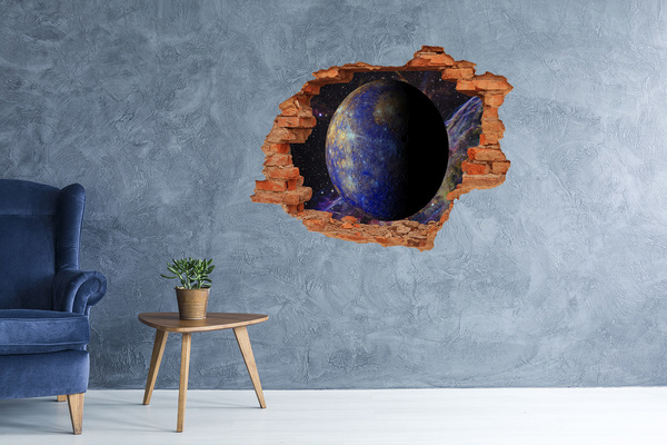Wandbilder 3D Mauerdurchbruch Weltraumloch in der Wand