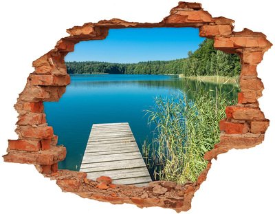 3D Loch Aufkleber See im Wald