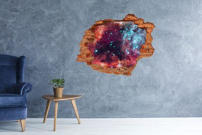 Wandbilder 3D Mauerdurchbruch Kosmischer Blick durch ein Loch in der Wand