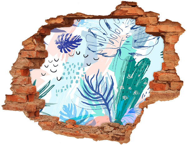 Wandbilder 3D Mauerdurchbruch Tropisches Paradies hinter der Mauer