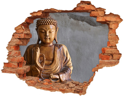 Wandbilder 3D Mauerdurchbruch Buddha in der Ruinenmauer