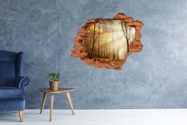 Wandtattoos Loch in der Wand Goldener Wald im Sonnenlicht