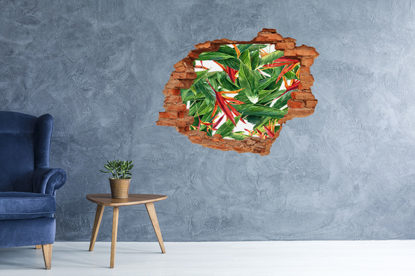 Wandtattoos Loch Tropisches Paradies hinter der Mauer