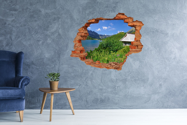 Wandtattoos Loch in der Wand Berglandschaft mit einem See