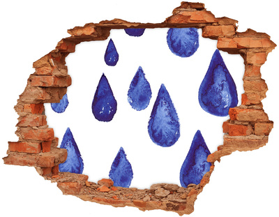 Wandbilder 3D Mauerdurchbruch Wassertropfen an der Wand