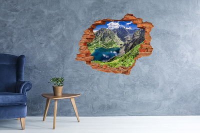 Wandtattoos 3D Optik Loch Bergtal mit einem See