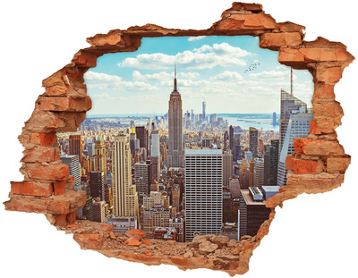 Wandbilder 3D Mauerdurchbruch Blick auf New York