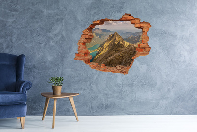 Wandtattoos Loch in der Wand Berglandschaft durch ein Loch in der Wand