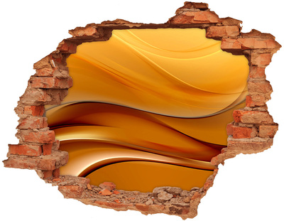 3D Loch Aufkleber Goldene Welle in der Wand