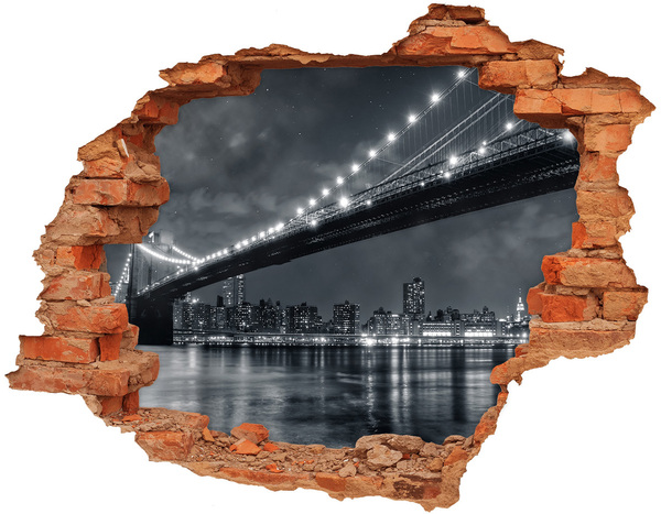 Wandtattoos Loch Brooklyn Bridge bei Nacht