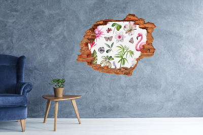 Wandtattoos Loch in der Wand Ein Blumenparadies hinter der Mauer
