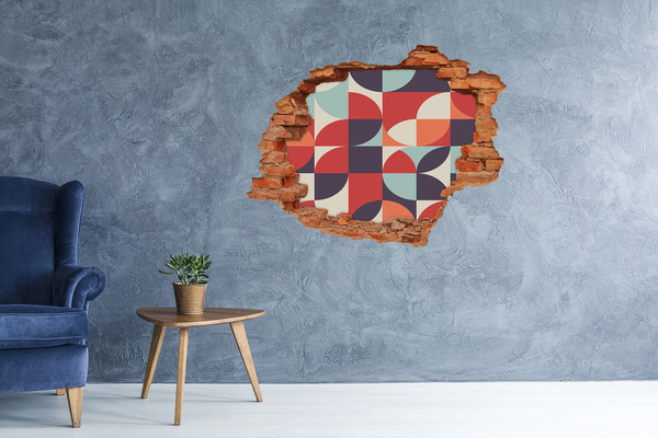 3D Loch Aufkleber Geometrie in Trümmern